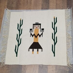 Handwoven Tapestry with Tribal Design By ORTEGA'S WEAVING SHOP.